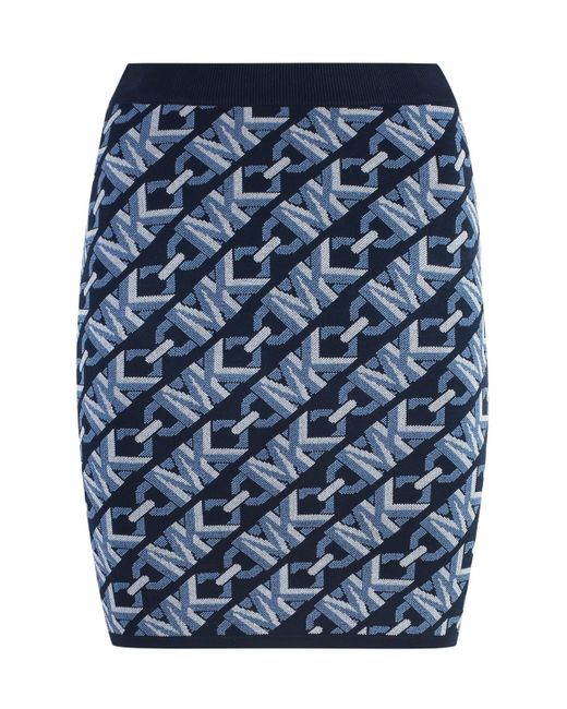 MICHAEL Michael Kors Blue Jacquard Knit Skirt