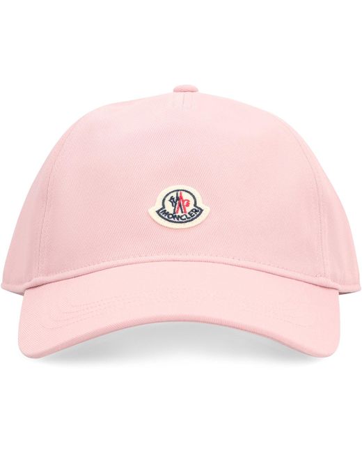 Cappello da baseball con logo di Moncler in Pink