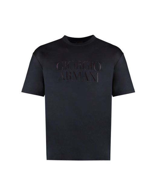 Giorgio Armani Blue Cotton Crew-Neck T-Shirt for men