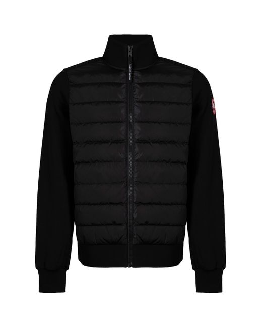 Canada Goose Black Huron Hybridge Cardigan With Padded Front Panel for men
