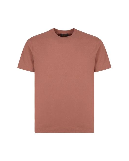 Slowear Pink Crew Neck Cotton T-Shirt for men