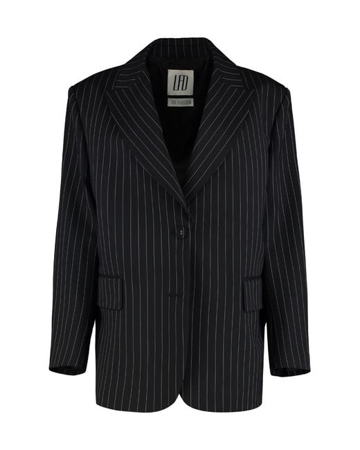 LES FILLES D'EVA Black Oversized Striped Blazer