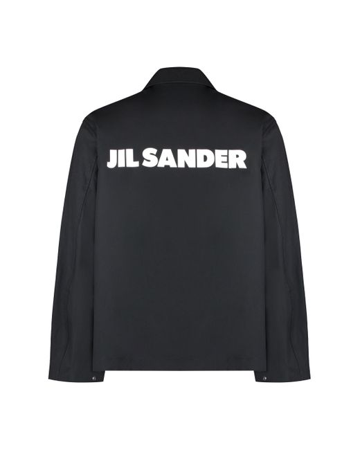 Overshirt in cotone di Jil Sander in Black da Uomo