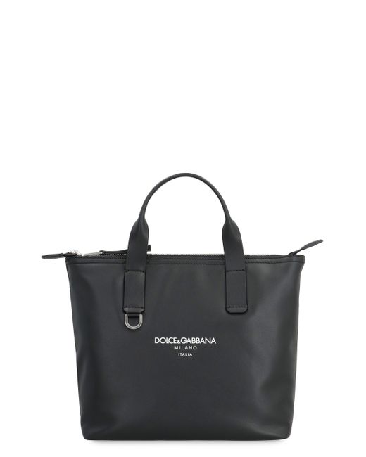Shopping bag piccola in pelle di Dolce & Gabbana in Black da Uomo