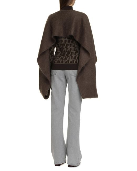 Moschino Black Mohair Cape Coat
