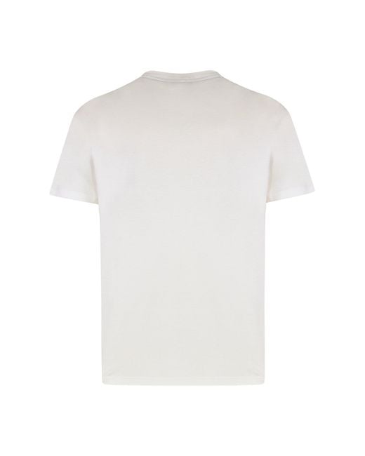 Paul & Shark White T-shirt In Cotton Jersey With Logo Print for men