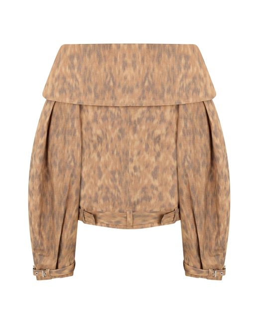Ganni Natural Printed Cotton Jacket