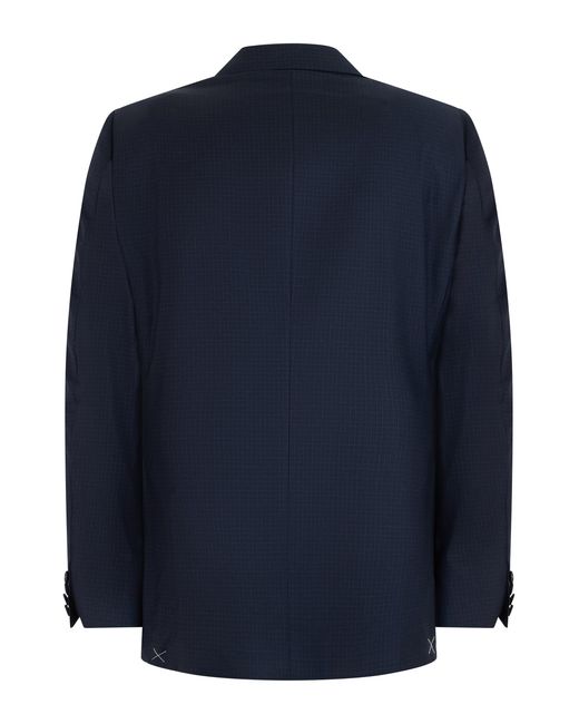 Canali Blue Double-Breasted Wool Blazer Jacket for men