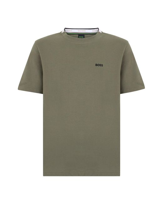 Boss Green Cotton Pique T-Shirt for men