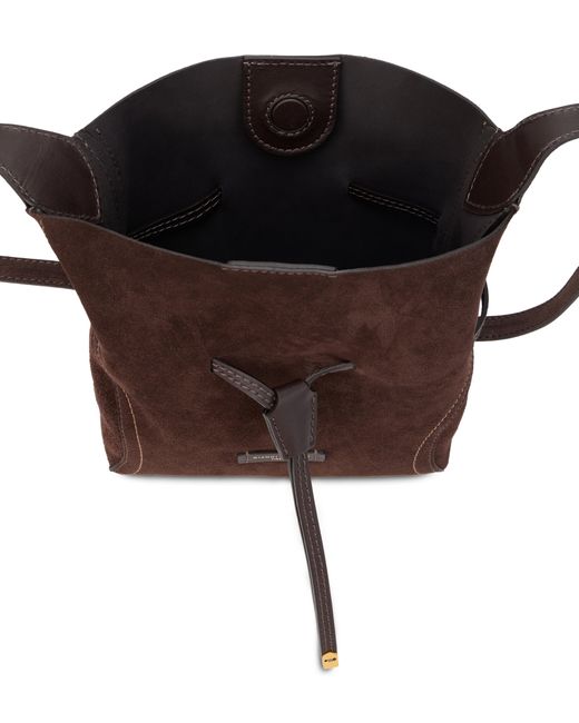 Gianni Chiarini Brown Suede Shoulder Handbag With Adjustable Strap, 23 Cm Width, 27 Cm Height, 10 Cm Depth