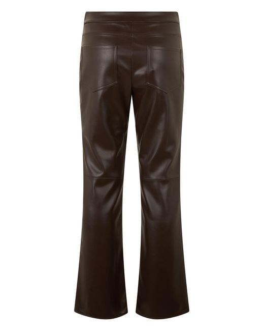 Max Mara Gray Flared Synthetic Leather Pants