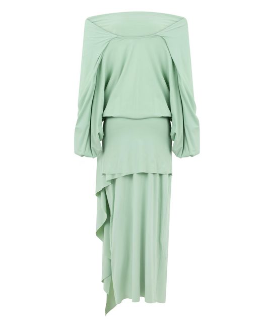 LES FILLES D'EVA Green Long Asymmetrical Dress