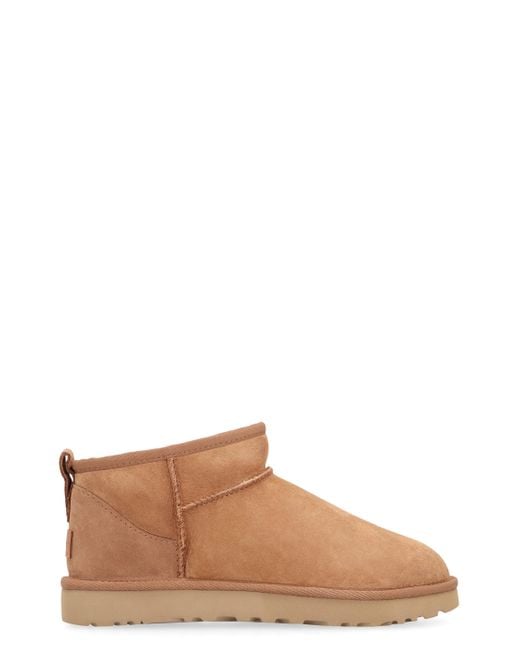 Ugg Brown Classic Ultra Mini Ankle Boots