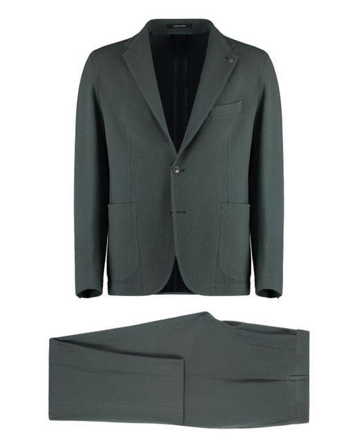 Tagliatore Green Wool And Mohair Two Piece Suit for men