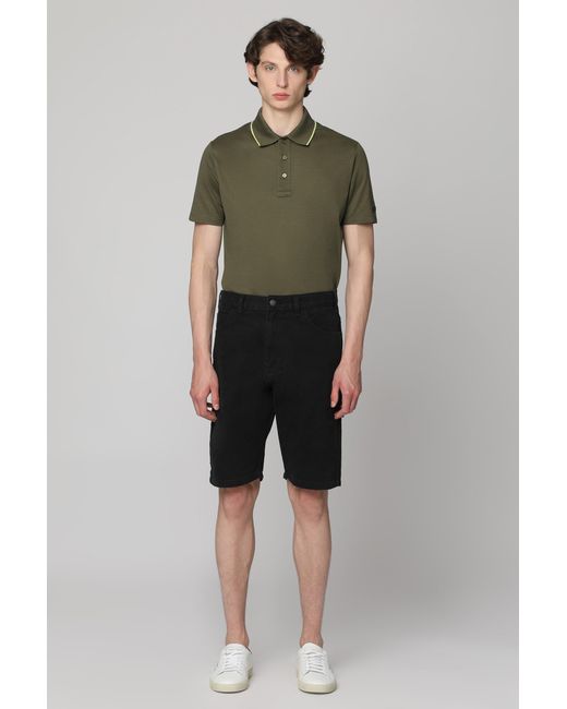 Paul & Shark Green Solid Shirt Collar Polo for men