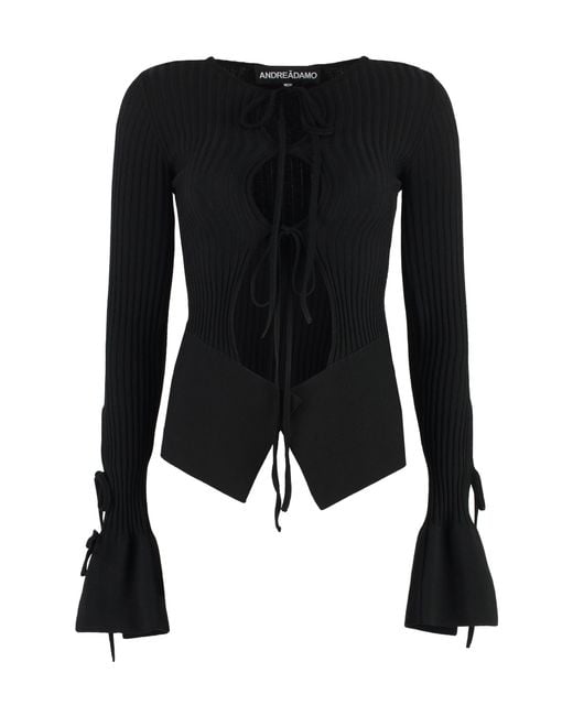 ANDREADAMO Black Long-Sleeve Top