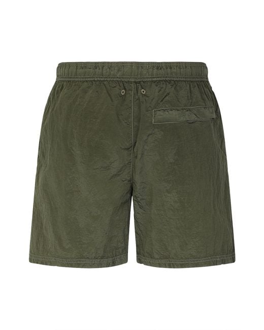 Stone Island Green Nylon Beach Shorts for men