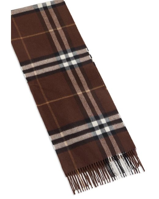 Sciarpa a quadri con frange di Burberry in Brown da Uomo