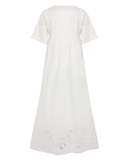 Weekend by Maxmara White Long Cotton Dress