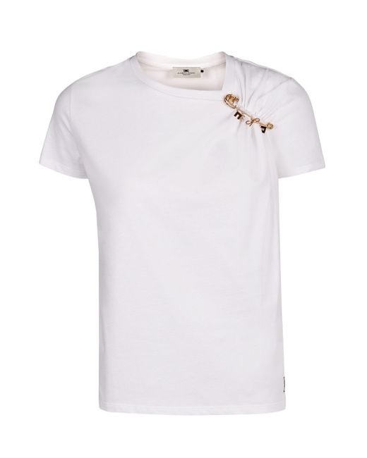 T-shirt in viscosa di Elisabetta Franchi in White