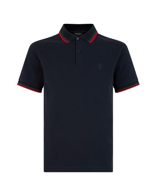 Gucci Black Web Band Polo Shirt for men