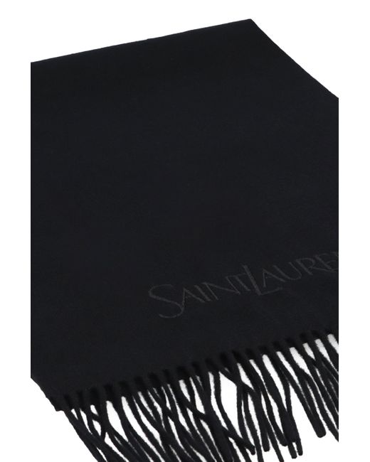 Saint Laurent Black Cashmere Scarf for men
