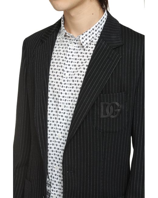 Dolce & Gabbana Black Single-Breasted Two-Button Jacket for men