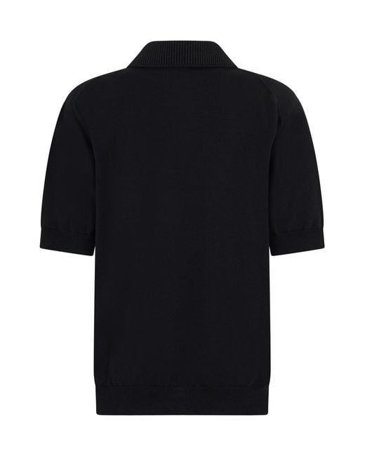 Slowear Black Cotton Knit Polo for men