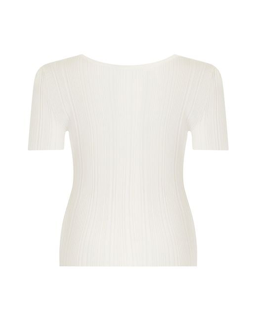 Self-Portrait White Top With Wide Neckline And Lace