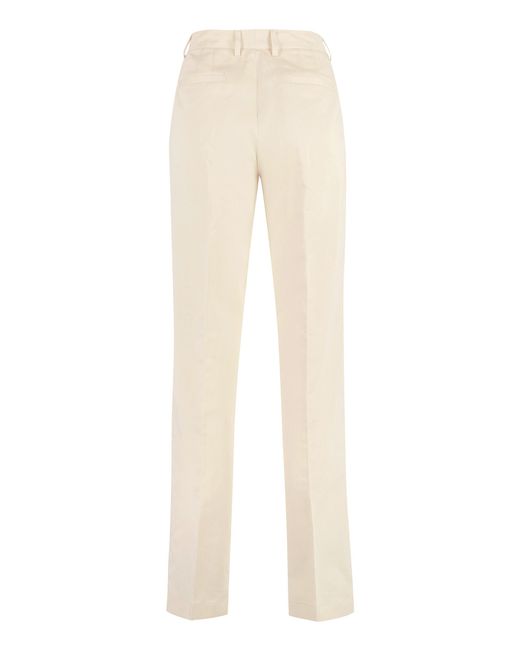 PT01 White Ambra Cotton-Linen Trousers