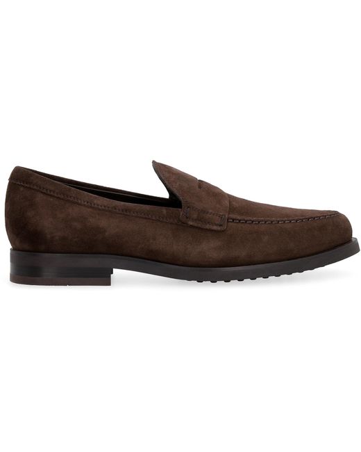 Tod's Brown Suede Loafers for men