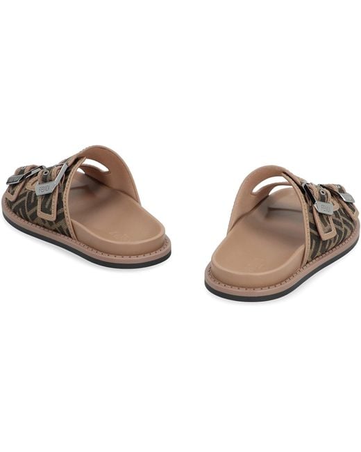 Fendi Brown Flat Sandals for men
