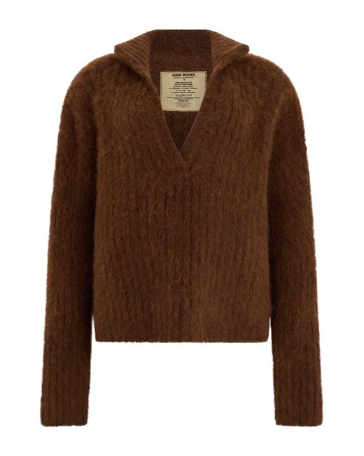 Pullover con scollo a V di Uma Wang in Brown