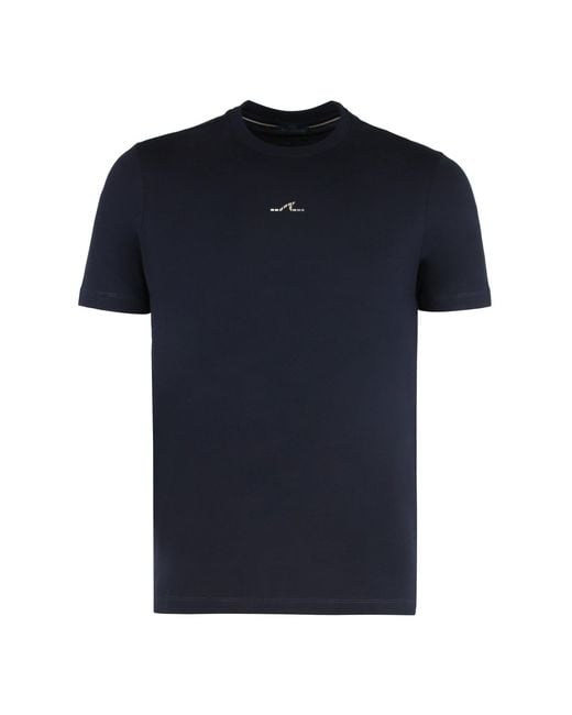 Paul & Shark Black T-shirt In Cotton With Print for men