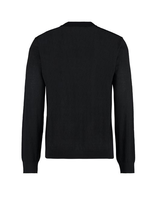 Pullover in seta e cotone di Versace in Black da Uomo