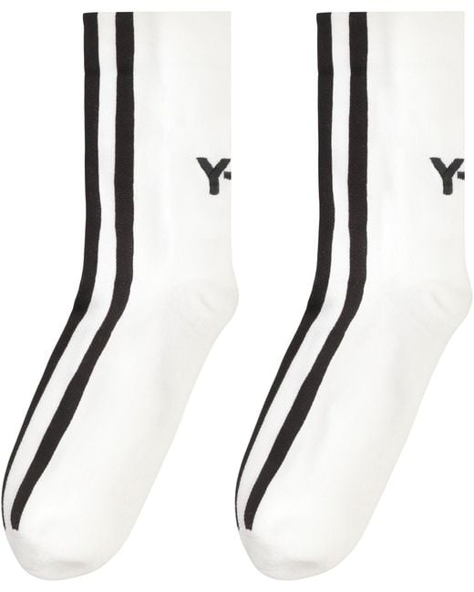Y-3 Black Logo Cotton Blend Socks for men