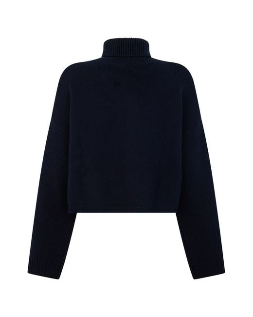 Lisa Yang Blue Cashmere Turtleneck Sweater