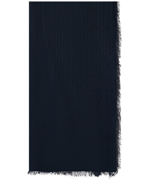 Fabiana Filippi Blue Linen Stole With Sequins