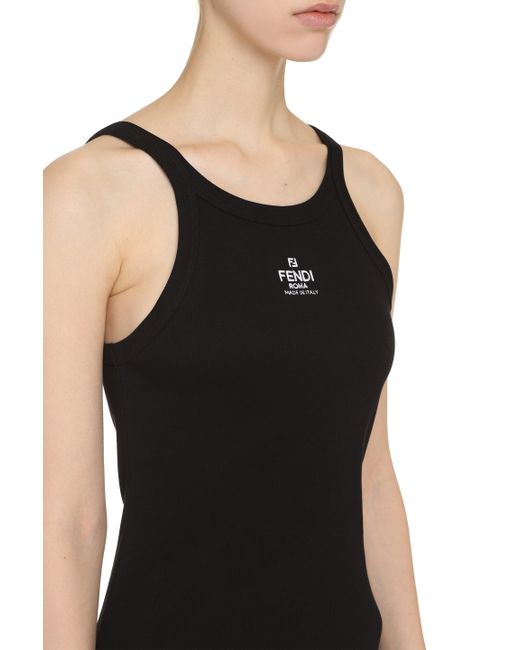 Fendi Jersey Mini Dress in Black Lyst
