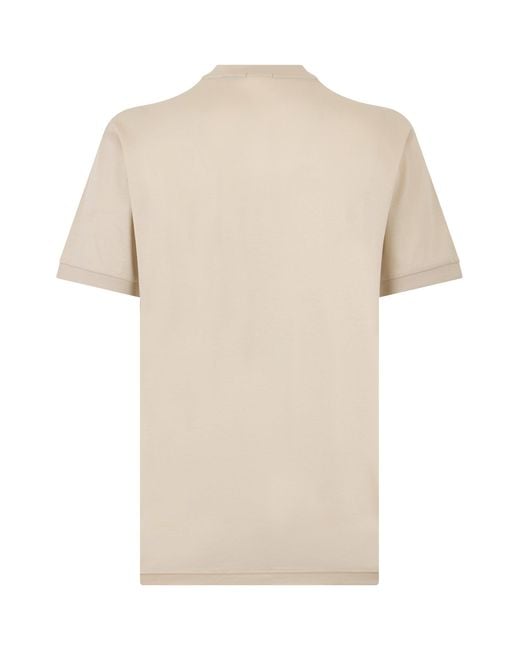 Boss Natural T-Shirt With Zip Collar