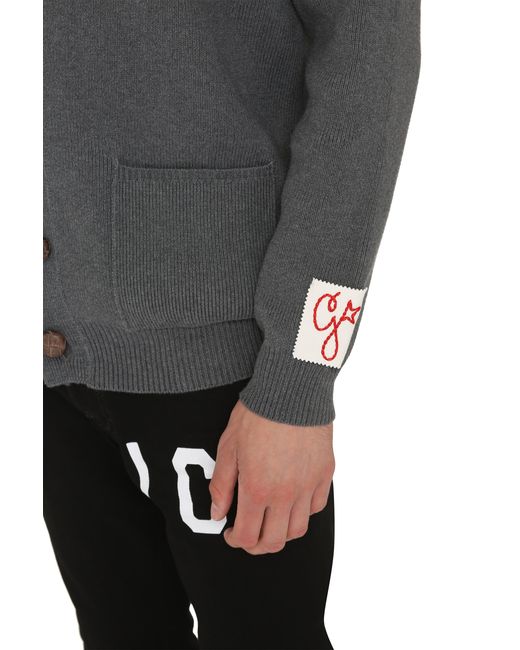 Golden Goose Deluxe Brand Gray Melange Cotton Cardigan for men