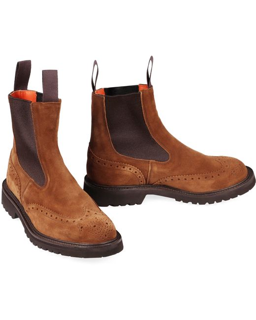 Tricker's Brown Silvia Suede Chelsea Boots