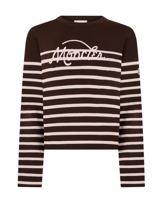 Moncler Black Long Sleeve Striped Sweater