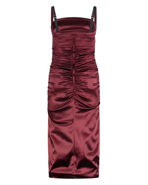 Abito in raso di Dolce & Gabbana in Red