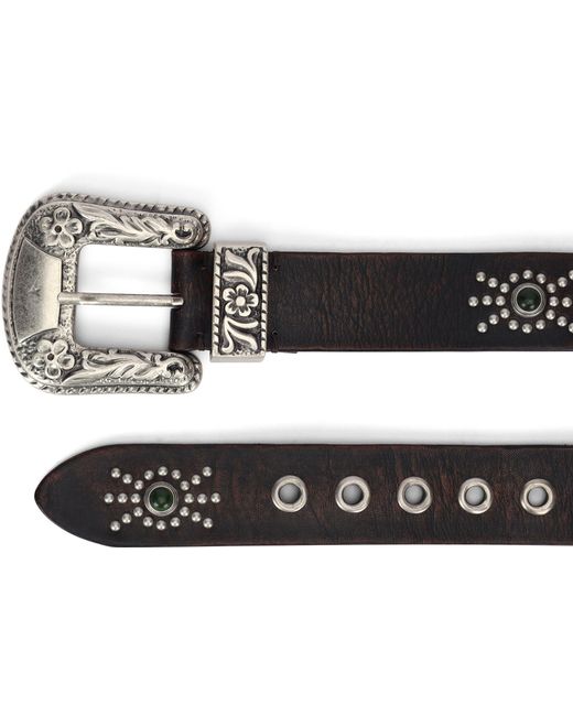 Golden Goose Deluxe Brand Gray Leather Belt With Metal Buckle
