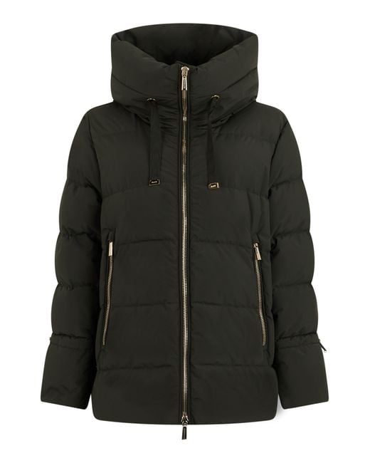 Moorer Black Padded Jacket With Hood