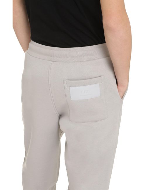 AMI Gray Cotton Track-Pants for men