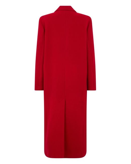 Pinko Red Long Double-Breasted Coat