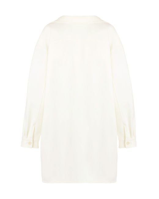 Max Mara White Elegant Virgin Wool Jacket For