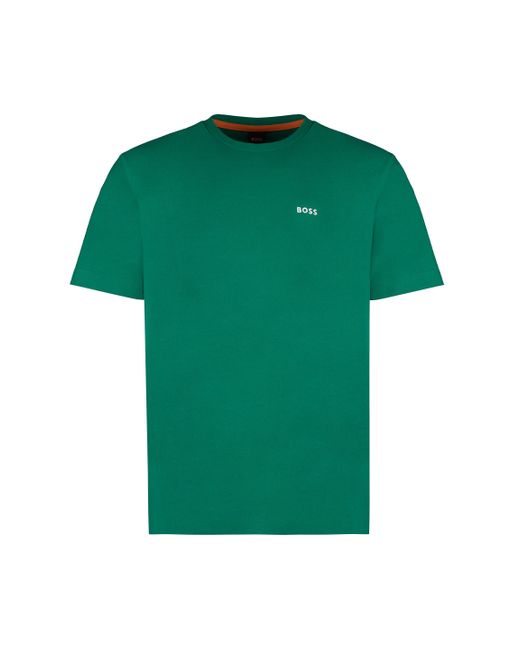 Boss Green Cotton Crew-neck T-shirt for men
